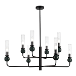 Люстра с 8-ю плафонами в форме стеклянных трубок и мраморных декоративных элементов Montreal варинант исполнения - 1 | Loft Concept в Нижнем Новгороде