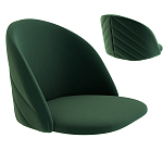 Барный стул со спинкой и металлической подставкой на 4-х деревянных ножках Зеленый Велюр Vendramin Chair варинант исполнения - 2 | Loft Concept в Нижнем Новгороде