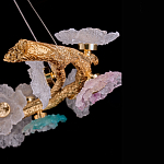 Люстра круглая на золотом каркасе с цветочным декором Miscellaneous herbs варинант исполнения - 4 | Loft Concept в Нижнем Новгороде