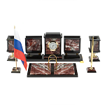 Настольный письменный набор из креноида и змеевика на бронзовых ножках Marble Accessory варинант исполнения - 1 | Loft Concept в Нижнем Новгороде