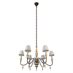 Люстра на металлическом основании с 6-ю белыми тканевыми абажурами Terrain варинант исполнения - 4 | Loft Concept в Нижнем Новгороде