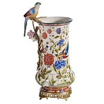 Ваза фарфоровая с птицей на бронзовой ветке и цветочной росписью Garden of Eden варинант исполнения - 5 | Loft Concept в Нижнем Новгороде