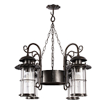 Уличная подвесная люстра с 4-мя цилиндрическими плафонами на цепях Elysian Lanterns варинант исполнения - 3 | Loft Concept в Нижнем Новгороде