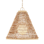 Подвесной светильник в форме колокола из деревянных бусин Wooden Beads варинант исполнения - 1 | Loft Concept в Нижнем Новгороде