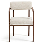 Кресло обеденное Alcove White Boucle из массива ореха варинант исполнения - 2 | Loft Concept в Нижнем Новгороде
