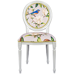 Стул светло-серый из натурального бука с изображением птиц и цветов Blooming Blue Birds варинант исполнения - 1 | Loft Concept в Нижнем Новгороде