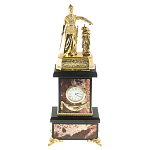 Часы настольные бронзовые из натурального камня Яшма Stone Clock варинант исполнения - 1 | Loft Concept в Нижнем Новгороде