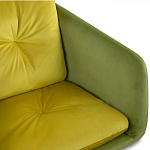 Стул с мягкой обивкой из велюра и подъемно-поворотным механизмом на колесиках Mason Green and Yellow варинант исполнения - 4 | Loft Concept в Нижнем Новгороде