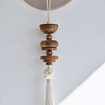 Аксессуар на стену диск с деревянными бусинами Wall Decor Thread Disc  варинант исполнения - 2 | Loft Concept в Нижнем Новгороде