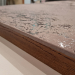 Стол обеденный с коричневой квадратной столешницей из керамики на четырех деревянных ножках Brown Ceramics варинант исполнения - 2 | Loft Concept в Нижнем Новгороде