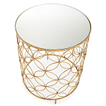 Приставной стол золотой с зеркальной столешницей Golden Symphony варинант исполнения - 1 | Loft Concept в Нижнем Новгороде