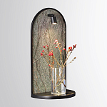 Настенный светильник зеленого цвета с черной рамкой овальной формы с полкой Herbarium  варинант исполнения - 2 | Loft Concept в Нижнем Новгороде