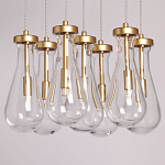 Люстра с 7-ю прозрачными плафонами из стекла в форме капли Lucid Rain  варинант исполнения - 4 | Loft Concept в Нижнем Новгороде