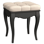 Пуф из массива бука с бежевой обивкой из велюра White Provence Black Provence варинант исполнения - 1 | Loft Concept в Нижнем Новгороде