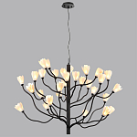 Люстра подвесная черного цвета с ветвями и белыми фарфоровыми цветами Floralis варинант исполнения - 12 | Loft Concept в Нижнем Новгороде