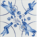 Плитка с узором 2 кота 2 пистолета варинант исполнения - 1 | Loft Concept в Нижнем Новгороде