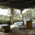 Дизайнерский уличный диван из массива дерева с плетеной спинкой PALINFRASCA Sofa варинант исполнения - 10 | Loft Concept в Нижнем Новгороде