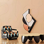 Дизайнерский журнальный стол округлой формы чёрный с золотой столешницей Fufem варинант исполнения - 1 | Loft Concept в Нижнем Новгороде