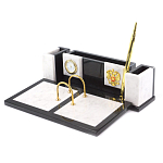 Настольный письменный набор из белого мрамора и змеевика Marble Accessory варинант исполнения - 2 | Loft Concept в Нижнем Новгороде