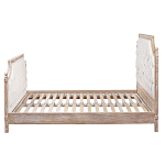 Кровать двуспальная светло-бежевая с основанием из массива дуба с мягким изголовьем Flax Beds варинант исполнения - 2 | Loft Concept в Нижнем Новгороде