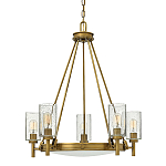  Люстра с 5-ю цилиндрическими плафонами из стекла с пузырьками Hinkley варинант исполнения - 7 | Loft Concept в Нижнем Новгороде