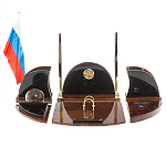 Настольный письменный набор с часами из природного камня обсидиана Oval Office варинант исполнения - 1 | Loft Concept в Нижнем Новгороде