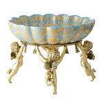 Чаша с орнаментом на бронзовых ножках в виде ангелов Eden Garden варинант исполнения - 1 | Loft Concept в Нижнем Новгороде