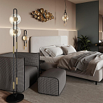 Бра черного цвета с круглым прозрачным стеклянным плафоном Virelia  варинант исполнения - 5 | Loft Concept в Нижнем Новгороде