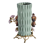 Ваза с птицами и цветами из фарфора с бронзовыми элементами Garden of Eden варинант исполнения - 2 | Loft Concept в Нижнем Новгороде