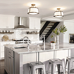 Потолочный светильник со светлым текстильным абажуром Hinkley варинант исполнения - 6 | Loft Concept в Нижнем Новгороде