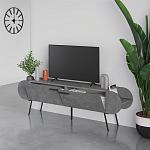 ТВ-тумба серая с 2-мя откидными дверцами и 2-мя открытыми полками CAPSULE TV STAND RETRO GREY варинант исполнения - 2 | Loft Concept в Нижнем Новгороде