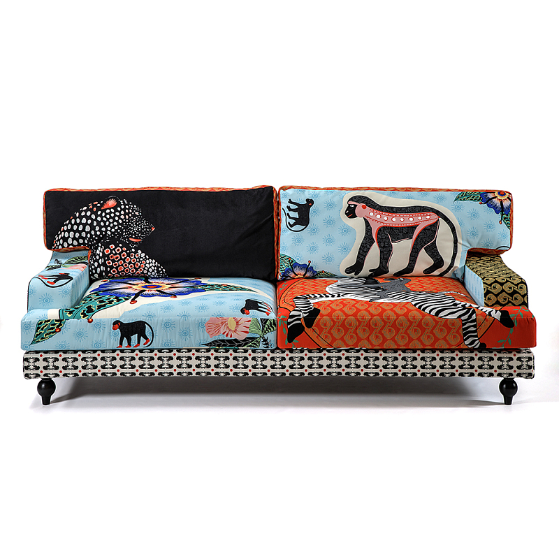Диван с цветным принтом Qalakabusha Sofa Мульти в Нижнем Новгороде | Loft Concept 
