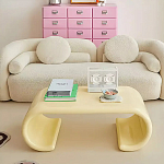 Дизайнерский журнальный стол жёлтый округлой формы Bonyn варинант исполнения - 2 | Loft Concept в Нижнем Новгороде