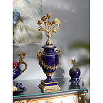 Подсвечник из темно-синего фарфора с бронзовыми элементами и цветами Eden Garden варинант исполнения - 2 | Loft Concept в Нижнем Новгороде