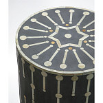 Приставной круглый столик с инкрустацией Mandika Bone Inlay Gray варинант исполнения - 1 | Loft Concept в Нижнем Новгороде