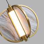 Подвесной светильник с круглым плафоном из искусственного алебастра в бронзовой оправе Marbella варинант исполнения - 5 | Loft Concept в Нижнем Новгороде