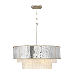 Люстра круглая с подвесками из текстурированного стекла молочного цвета Hinkley варинант исполнения - 2 | Loft Concept в Нижнем Новгороде