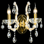 Бра с двумя лампами и крупными хрустальными подвесками на золотом основании Crystal lamps варинант исполнения - 2 | Loft Concept в Нижнем Новгороде