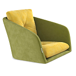 Стул с мягкой обивкой из велюра и подъемно-поворотным механизмом на колесиках Mason Green and Yellow варинант исполнения - 2 | Loft Concept в Нижнем Новгороде