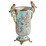 Ваза с двумя птичками из фарфора с бронзовыми элементами Garden of Eden варинант исполнения - 2 | Loft Concept в Нижнем Новгороде