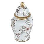 Ваза с нежным цветочным узором в пастельных тонах и крышкой с золотым акцентом Chinoiserie Ceramics варинант исполнения - 1 | Loft Concept в Нижнем Новгороде