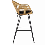 Стул барный с ротанговым плетением Half Bar Chair with Wicker с подлокотниками варинант исполнения - 3 | Loft Concept в Нижнем Новгороде