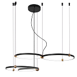 Люстра подвесная светодиодная с 4-мя кольцами черный металл Ring Horizontal варинант исполнения - 2 | Loft Concept в Нижнем Новгороде