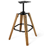 Барный стул со спинкой и металлической подставкой на 4-х деревянных ножках Коричневый Велюр Vendramin Chair варинант исполнения - 5 | Loft Concept в Нижнем Новгороде