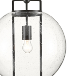 Подвесной светильник в форме шара из прозрачного стекла на линейном черном каркасе  Glass Ball with Seeds варинант исполнения - 1 | Loft Concept в Нижнем Новгороде