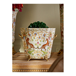 Кашпо с растительным и животным орнаментом на бронзовых ножках Turquoise Blooming Garden варинант исполнения - 4 | Loft Concept в Нижнем Новгороде