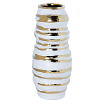 Ваза белая с рельефной поверхностью и золотыми полосами Vase Beehive варинант исполнения - 2 | Loft Concept в Нижнем Новгороде
