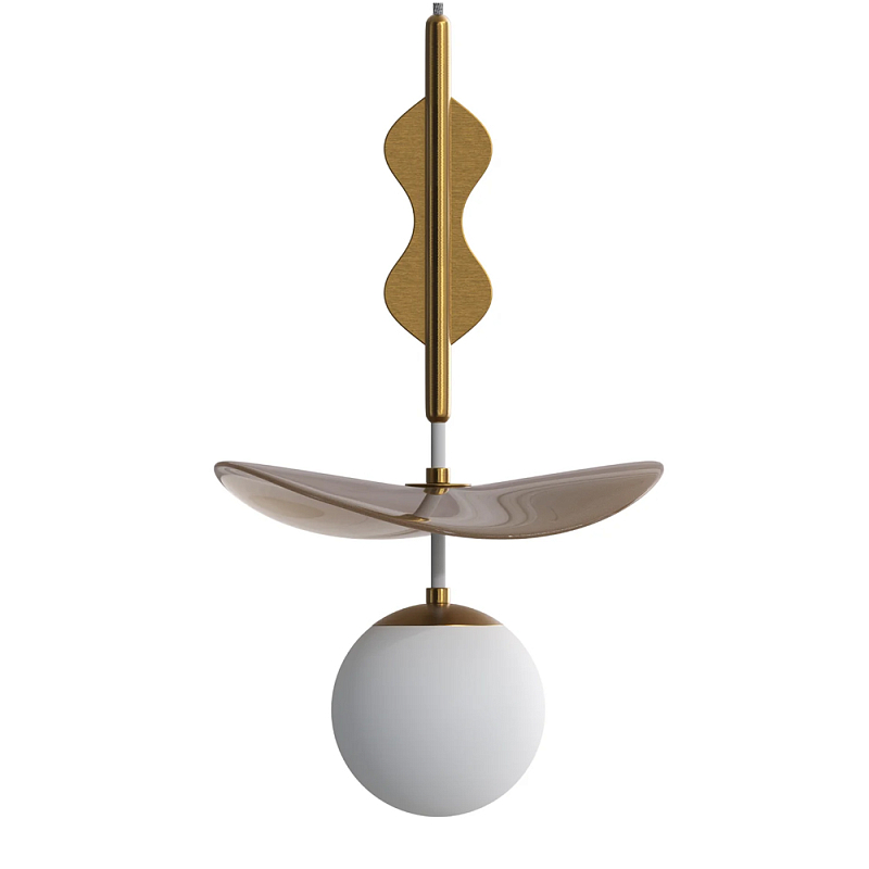 Подвес Bloomy 2 Бежевый Белый Латунь в Нижнем Новгороде | Loft Concept 