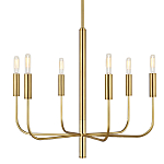 Люстра с 6-ю лампами на тонких изогнутых рожках в современном стиле Feiss варинант исполнения - 1 | Loft Concept в Нижнем Новгороде