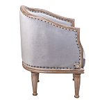 Кресло низкое с мягкой обивкой из велюра на 4-х деревянных ножках Emile Armchair grey варинант исполнения - 2 | Loft Concept в Нижнем Новгороде